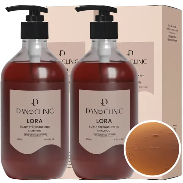 다노클리닉 로라 두피강화샴푸 탈모완화 약산성 저자극 아로마틱 500ml 2개