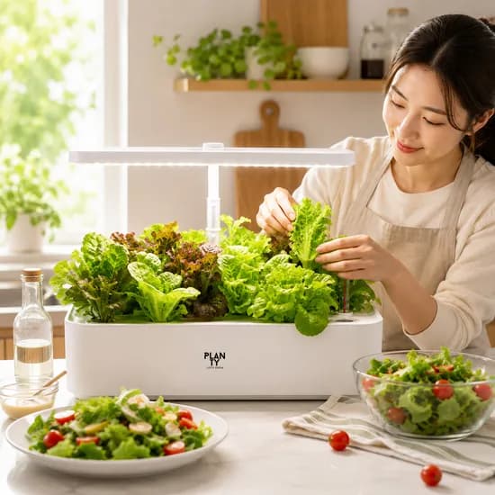 플랜티 식물재배기 12구 스마트 수경재배기 LED 홈가드닝 채소키우기