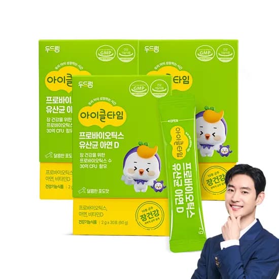 아이클타임 프로바이오틱스 유산균 아연 D 30포, 3개