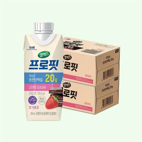 셀렉스 프로핏 드링크 딸기초코, 250ml, 36개