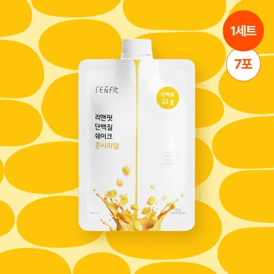 리앤핏 단백질 쉐이크 파우치 6종 콘시리얼 45g 7개