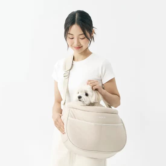 멀리 강아지 이동가방 강아지 고양이 기내탑승 초경량 애견 앞가방 론타노슬링백 베이지