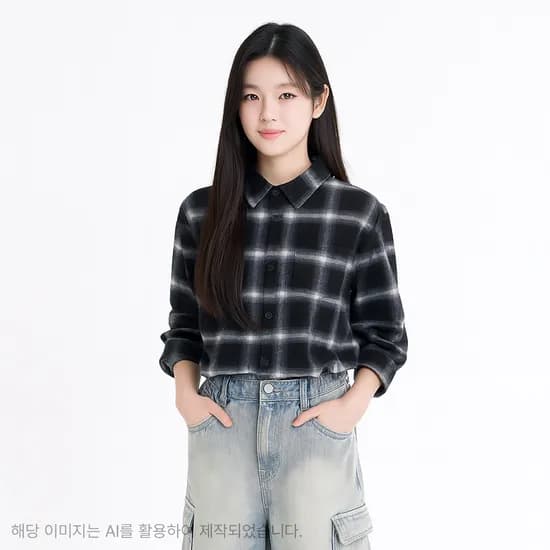 더데이걸 도톰 체크 셔츠 TGBW25W1E