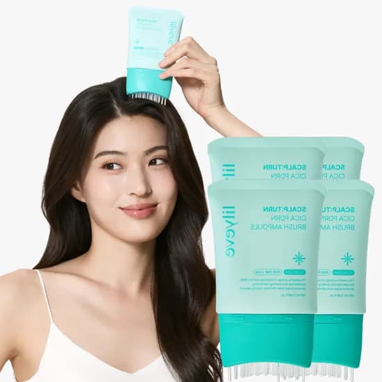 릴리이브 스칼프턴 시카 PDRN 브러쉬 앰플 모낭염 지루성두피염 스케일링 100ml 4개