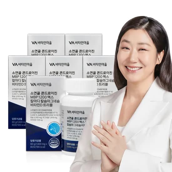 비타민마을 소연골 콘드로이친 MBP 1200 맥스 칼마디 칼슘마그네슘비타민D 트리플 60정, 6개