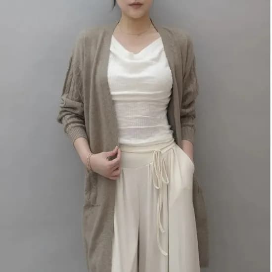 케이블 롱 가디건 몽골 캐시미어100% 165,000원