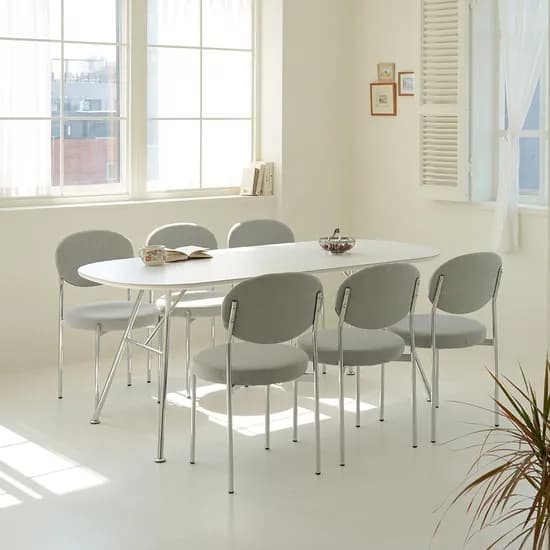 6인용 앨리스 포세린 세라믹 식탁세트 의자 1800mm 그레이 749,000원