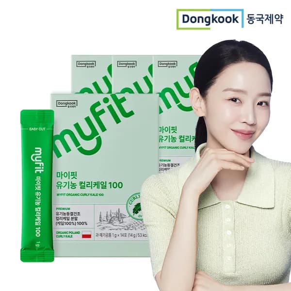 동국제약 마이핏 유기농 동결건조 컬리케일 100 곱슬케일 스틱 분말 가루 14포 4개