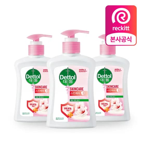 데톨 항균 핸드워시 스킨케어 250ml 3개