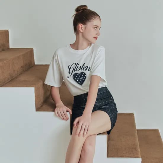 체리쉬 반팔 티셔츠 CHERISH SHORT SLEEVE T-SHIRT / WHITE