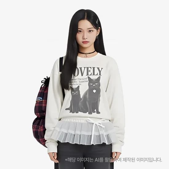 더데이걸 시크 고양이 풀오버 스웨터 TGKA25W01