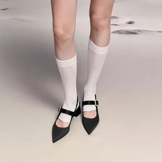 새틴 크리스탈 버클 슬링백 펌프스 2Colors CK1-61720231
