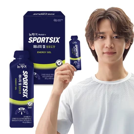 뉴케어 스포식스 러닝 마라톤 에너지젤 청포도맛 8포, 1개