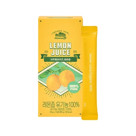 네추럴라이즈 레몬즙 유기농 100% NFC 착즙 스페인산 20g 14포, 1개