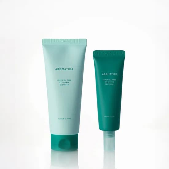 아로마티카 슈퍼 티트리 클레이 마스크 팩 클렌저 150ML & 젤 크림 50ML SET