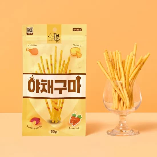펫어스 야채구마 강아지트릿 강아지당근 당근+치킨+치즈+고구마, 60g, 1개
