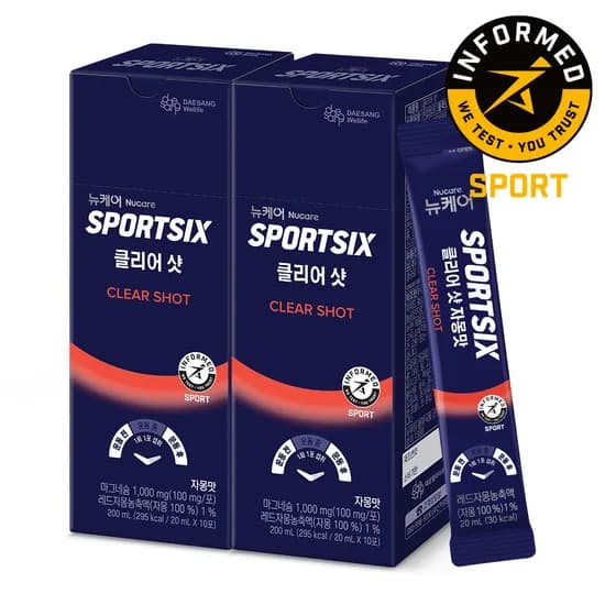 뉴케어 스포식스 러닝 마라톤 클리어 샷 20ml 10포, 2개