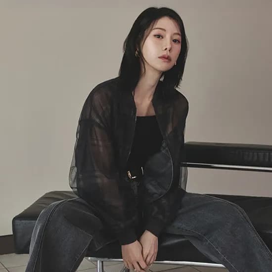 더엣지 벌룬 체크 점퍼