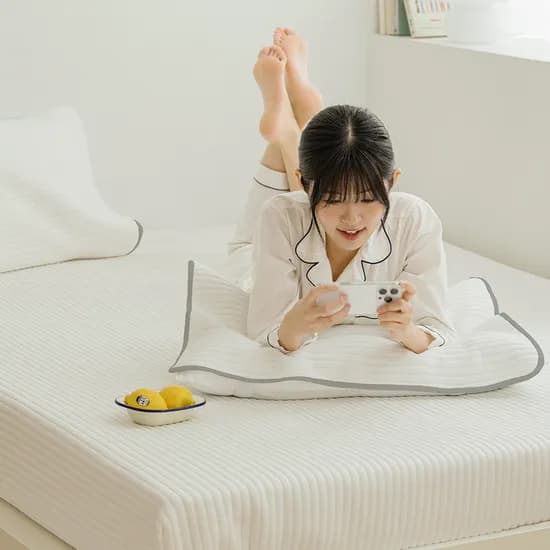 바자르 스테디 뱀부 누빔 밴딩 일체형 올인원 극세사 먼지없는 사계절 매트리스커버 SS