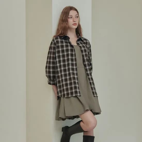 코코넛 뒷 절개 셔츠 COCONUT BACK-SLIT SHIRT / BROWN