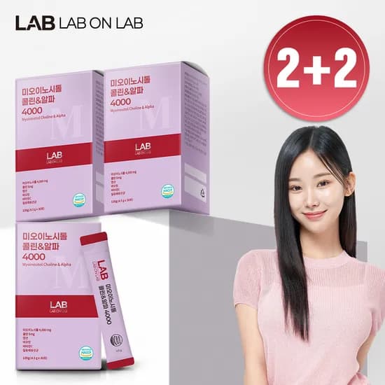 2+2 랩온랩 미오 이노시톨 4000 4.5g 질 유래 유산균 30포, 4개