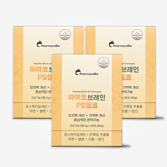 파마코브레인 PS징코 포스파티딜세린 80% 기억력 뇌 포스타디딜세린 스틱 90포 1개