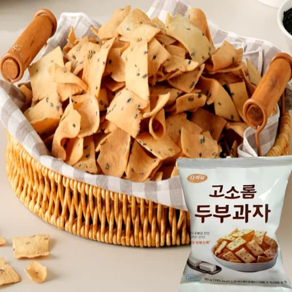 다식담 두부과자 수제 건강 단백질 임산부 구운 미니 간식 4봉지 과자 콩 두부칩 단백칩