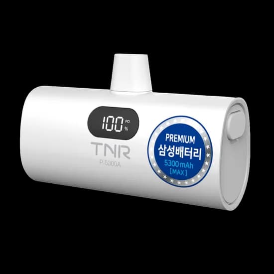 티앤알 도킹형 보조배터리 삼성배터리셀 국산 고속충전 22.5W 5000mAh P-5300A, 화이트 C타입