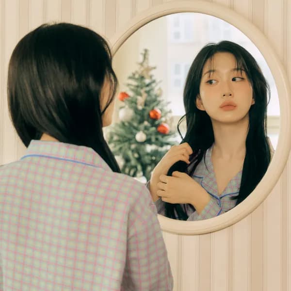 코튼라이크 푸키 긴팔 파자마 카라 커플 잠옷 세트 홈웨어 남녀공용