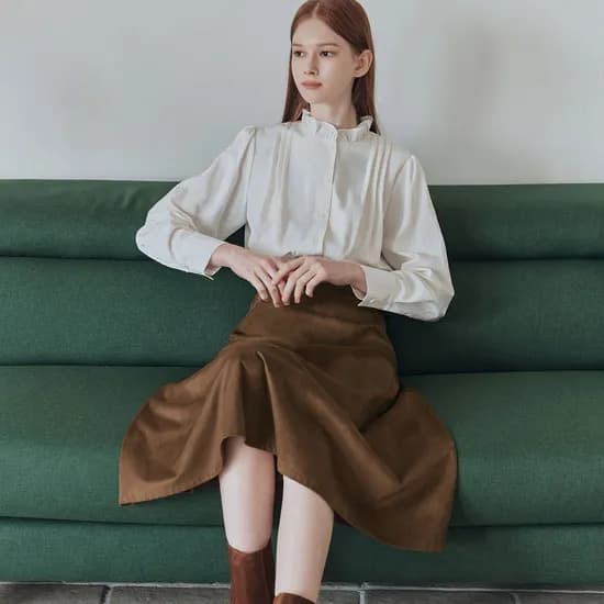 에스닉 프릴 블라우스 ETHNIC FRILL BLOUSE / IVORY