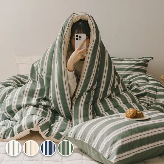 바자르 윈터빌리지 먼지없는 극세사 양면 겨울 차렵이불 SS