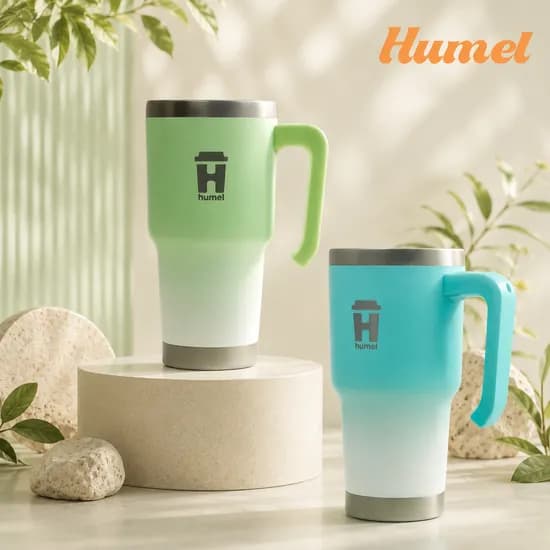 휴멜 파스텔 휴대용 텀블러 머그 핸들 손잡이 보온보냉 대용량 900ml