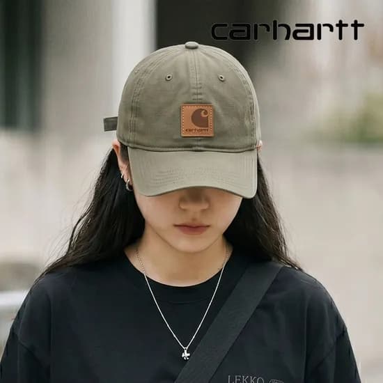 칼하트 모자 오데사 캔버스 볼캡 더스티 올리브 100289-DOV