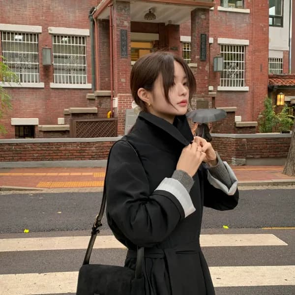 (MADE) 스트라이프 안감 허리스트랩 롱 트렌치코트 ct1667 74,800원