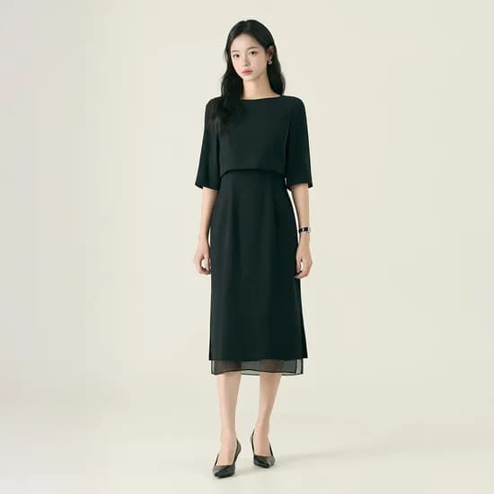 로엠 보트넥 2in1 롱 원피스 RMOWF4TST1
