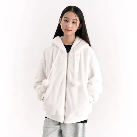 더데이걸 방울 래빗 퍼 집업 TGJM25T01 34,900원