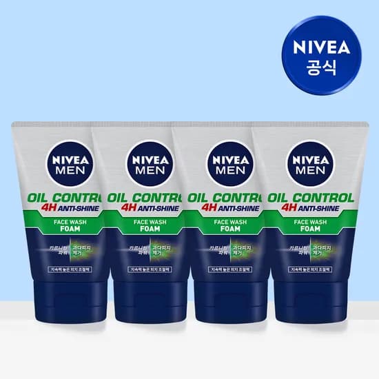 니베아 맨 오일 컨트롤 페이스 워시 클렌징폼 100g, 4개