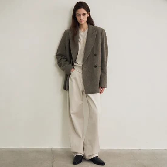 wool over-fit double-breasted jacket oat gray 182,600원