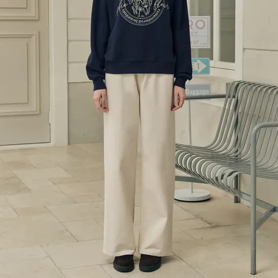 코튼 와이드 데님 팬츠 COTTON WIDE DENIM PANTS / CREAM