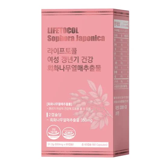 라이프토콜 여성 갱년기 건강 영양제 회화나무열매추출물 소포리코사이드 60캡슐 1개
