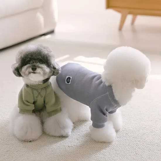 강아지 기모 티셔츠 겨울 실내복 내복 리네아