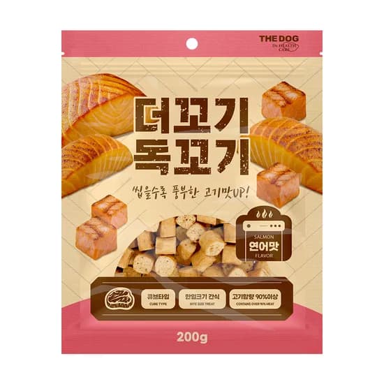 더독 오븐베이크 강아지 간식 더꼬기 독꼬기 연어맛 200g 1개