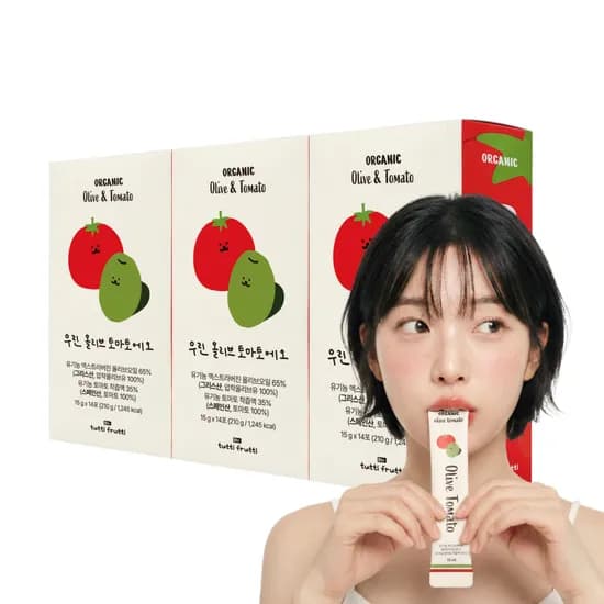 뚜띠프루티 올토샷 유기농 엑스트라버진 공복 올리브오일 토마토 스틱 210ml 3개