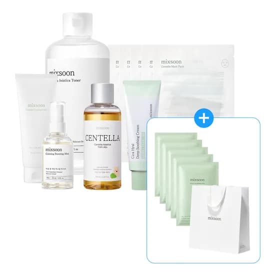 믹순 병풀 라인 베스트 6종 세트 (클렌징 폼 150ml, 토너 300ml, 에센스 100ml, 마스크팩 5매, 카밍 미스트 50ml, 수딩 크림 50ml)