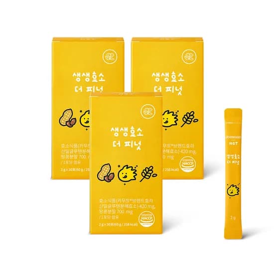 NGT 카무트 생생효소 더 피넛 네츄럴굿띵스 글루텐분해 30포, 3개