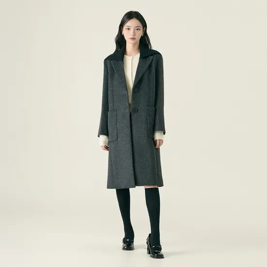 로엠 니트 카라 롱코트 RMJHF4VR14
