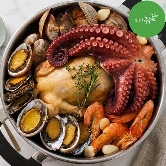해신탕 밀키트 닭 백숙 문어 전복 새우 생합 보양식 초복 말복 몸보신 해천탕