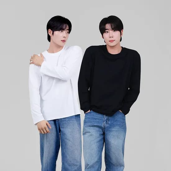 기능성 무지 긴팔 티셔츠 라운드넥 남녀공용 운동 헬스