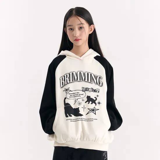 더데이걸 배색 레글런 후디 스웻셔츠 TGMH25T02