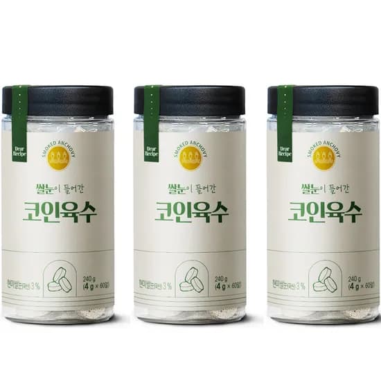 다담은 한알 코인육수 동전 조미료 쌀눈육수 60개입 3개